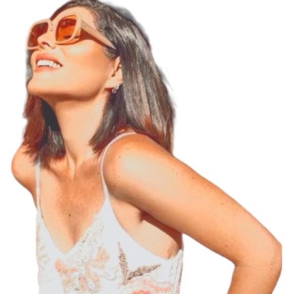 Sunglasses Light Brown Tan Oversized Round Square Rectangle Full Rim - Picture 16 of 16